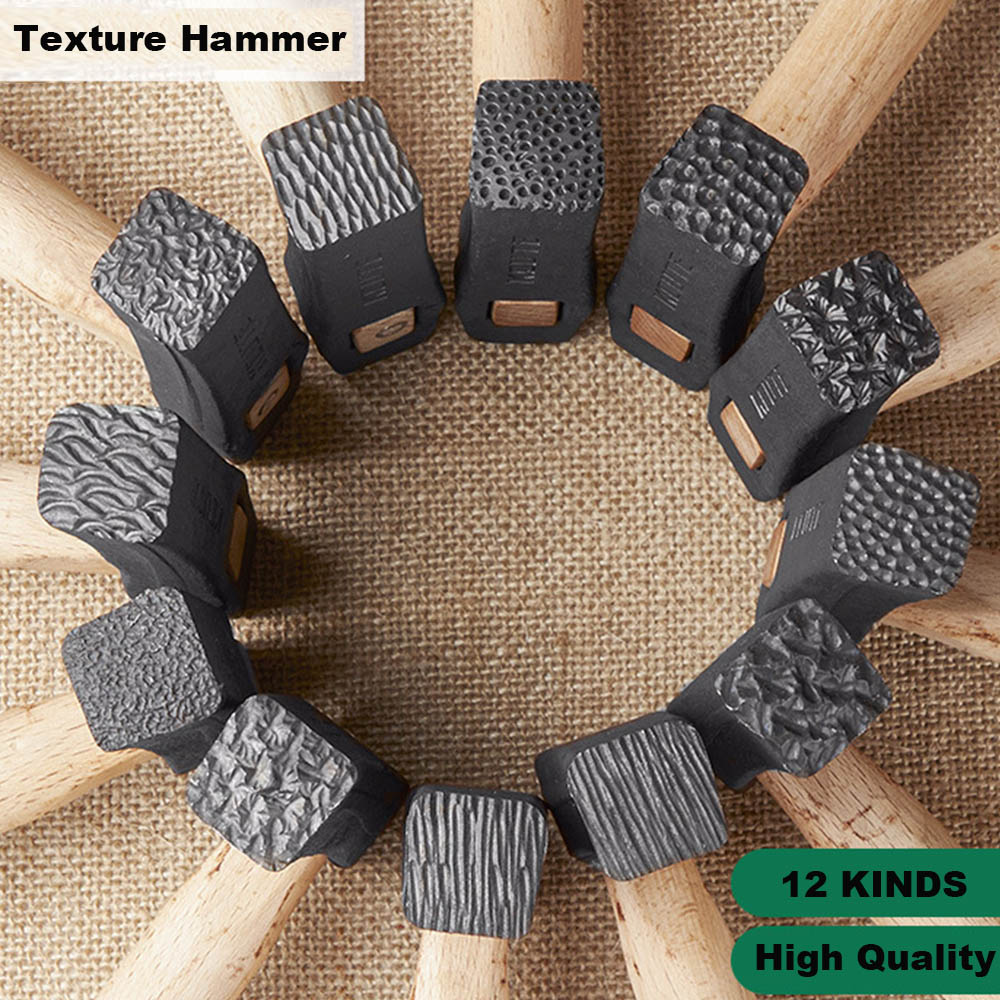 Wooden Mallet Carving - Młotek teksturujący do biżuterii z drewnianą